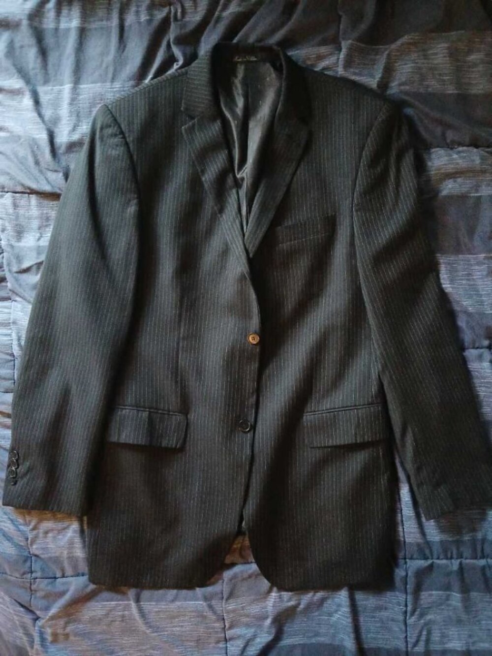 Blair Underwood Collection Double Button Pinstripe Suit Blazer 42L